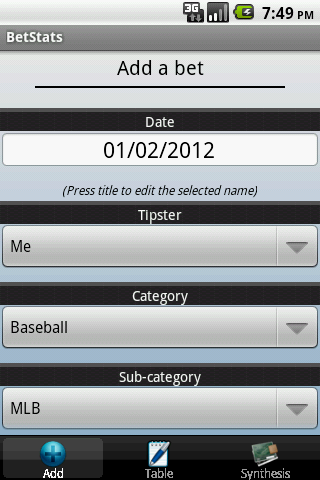Bet Tracker App Android