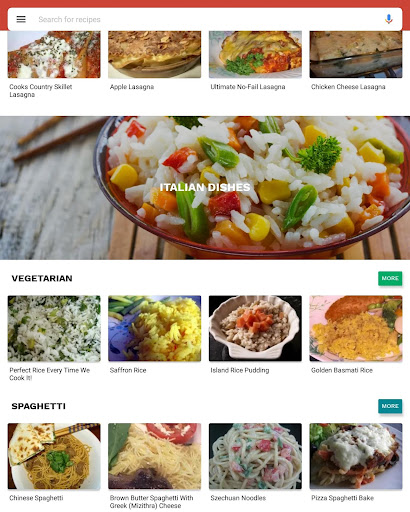 Screenshot of Rice Recipes App