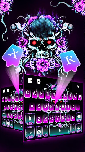 Rose Skull Keyboard Theme Screen 2