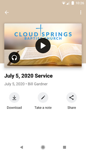 Cloud Springs Baptist Church Screen 3