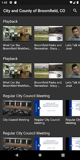 Android application Stream Broomfield screenshort