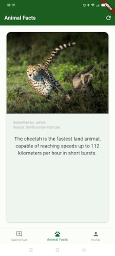 Animal Facts App Screen 2