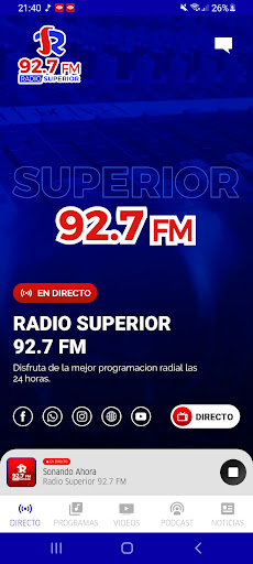 Radio Superior 92.7 FM Screen 2