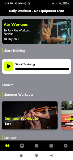 Home Workout - Fitness Planner Screen 3