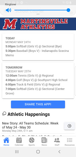 Android application Martinsville High Athletics - screenshort