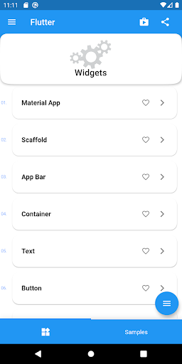 Android application Flutter Tutorial screenshort