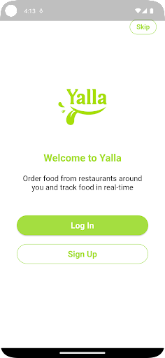 Android application Yalla Delivery screenshort