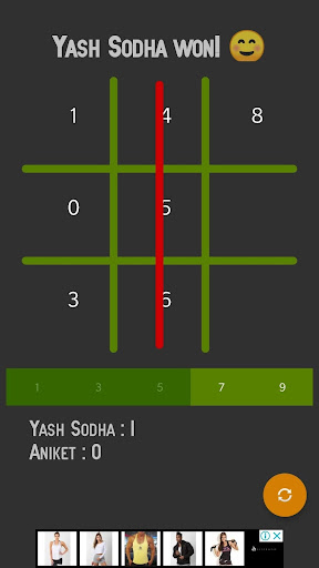 Tic TacToe numbers Screen 2