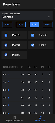 FoE Rechner Screen 3