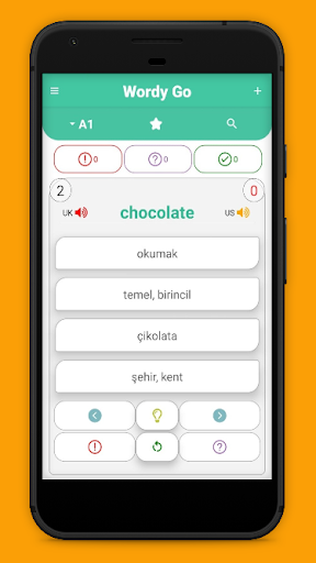 Android application WordyGo: English - Turkish screenshort