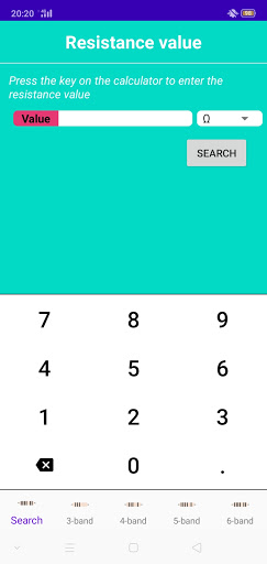 Calculate resistor value Screen 2