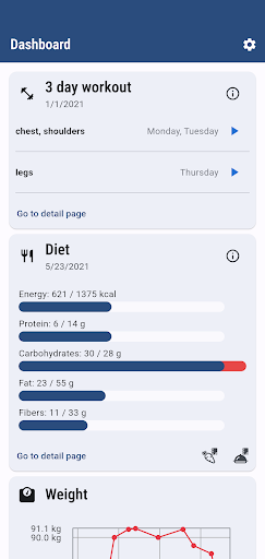 Android application wger Workout Manager screenshort