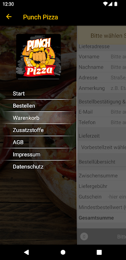 Android application Punch Pizza screenshort
