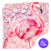 Pink Diamond Flamingo APUS Launcher theme