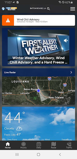 Screenshot of WAFB First Alert Weather