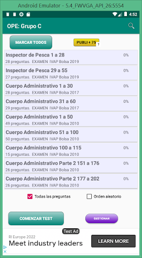 Batería exámenes IVAP Screen 2