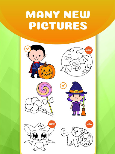 Glittery Halloween Coloring Screen 2