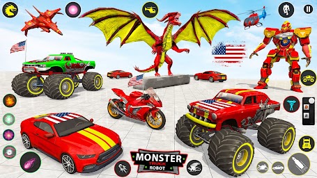 Monster Truck Robot Car Game