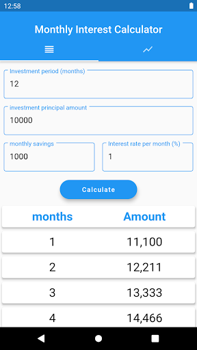monthly compound interest Screen 3