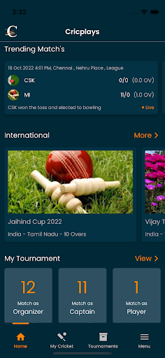Android application CricPlays screenshort