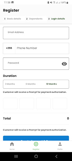 Pamoja Bima Agent Screen 2