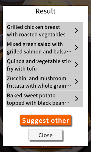 Cook API -Suggest menu today- Screen 3