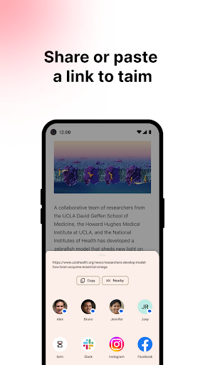 Android application taim screenshort