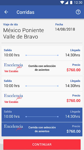 Android application Excelencia Plus screenshort