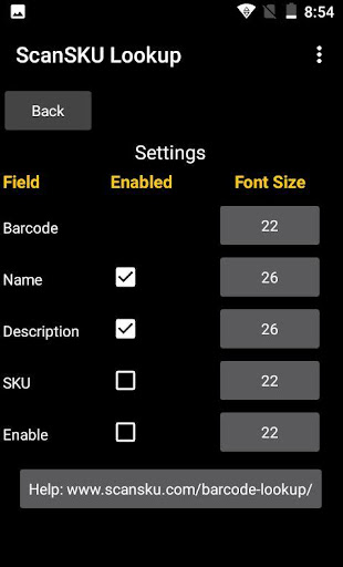 Barcode Scan Database Screen 3