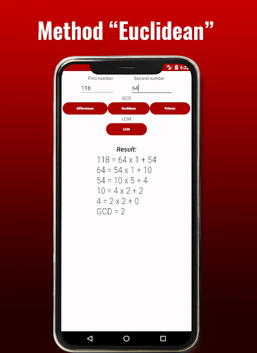 GCD and LCM Calculator Screen 2