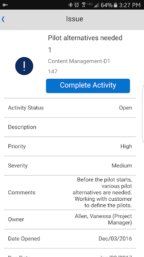 Screenshot of Instantis EnterpriseTrack
