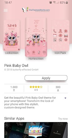 Pink Baby Owl Themeのおすすめ画像2