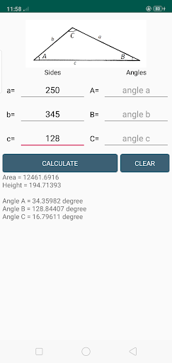 Android application Triangle + Trigonometry Calc screenshort