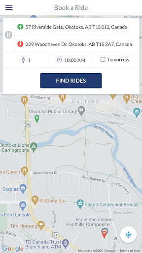 Okotoks Transit On Demand Screen 3