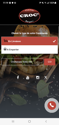 Android application Croc Pizza Rouen screenshort