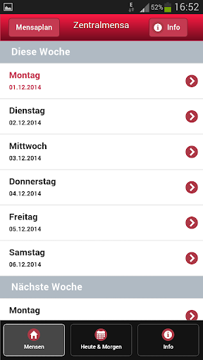 Mensa Menu Göttingen Screen 2