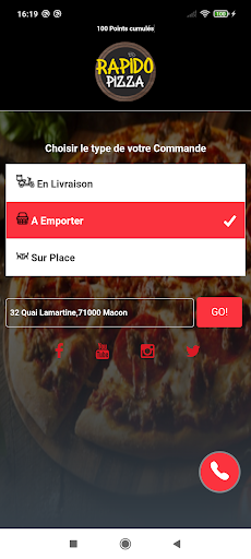 Android application Rapido Pizza screenshort