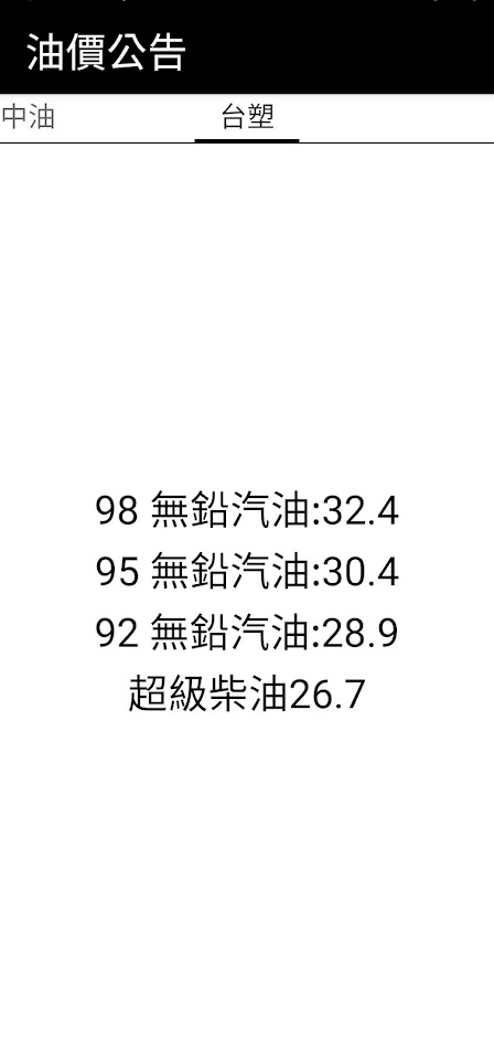 #8. 中油 台塑油價公告 (Android) 게시자: Cody lin