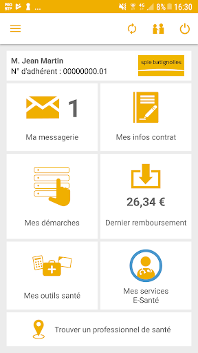 Android application Spie batignolles Santé screenshort