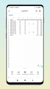 作業時間追跡カレンダー
