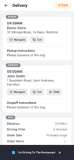 Book N Order - Drivers Screen 3