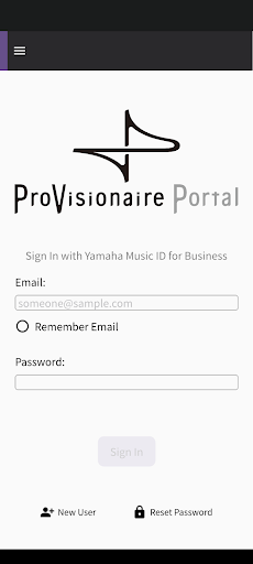 Android application ProVisionaire Portal screenshort