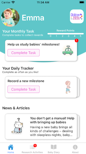 Android application BabySteps Children of 20s screenshort