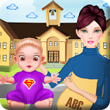 Pregnant teacher baby games icon