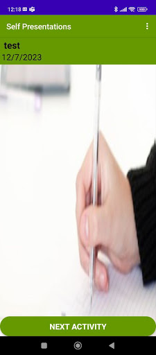 Android application Self Presentation screenshort