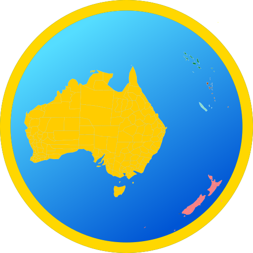 Australia and Oceania map logo