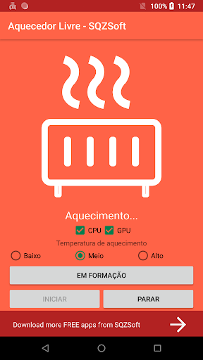 Visualização do aplicativo