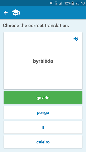 Portuguese-Swedish Dictionary Screen 3
