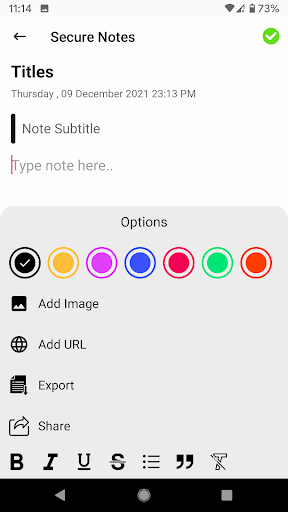 SecureNote Screen 2