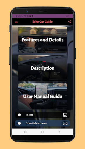 Android application echo car guide screenshort